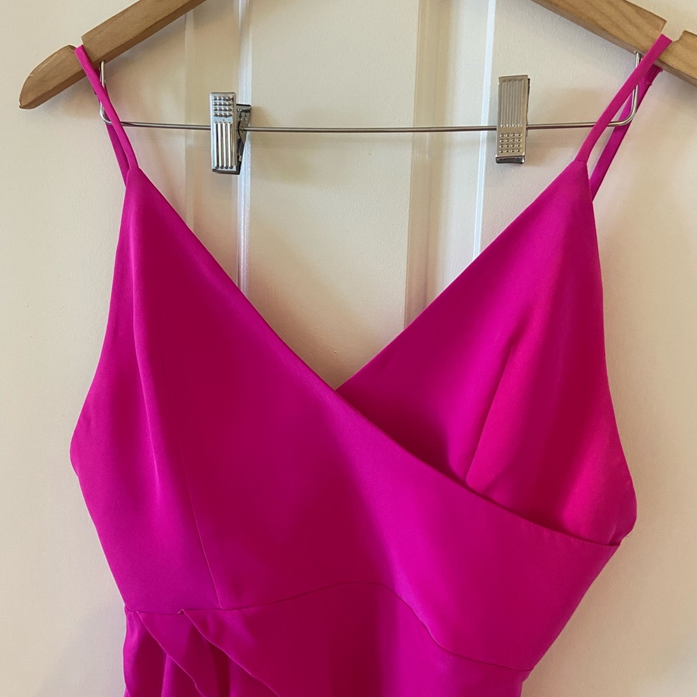 Amanda Uprichard X REVOLVE  Mini Dress Bright Hot Pink Medium 100% Silk - Picture 3 of 8
